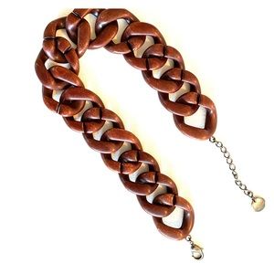 Pono Italy wood link necklace two sided